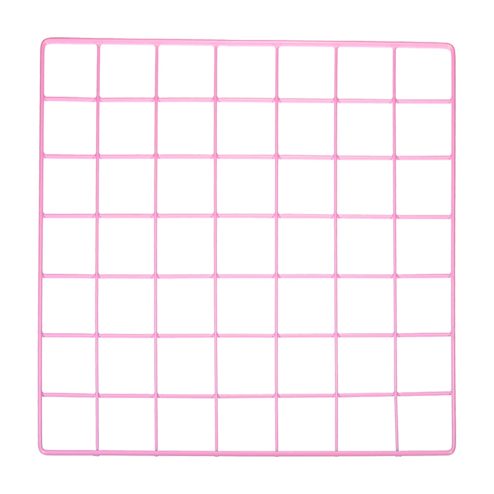 Iron Wire Grid Panel Board Photo Display Holder Hanging Frame Pink 14"x14"