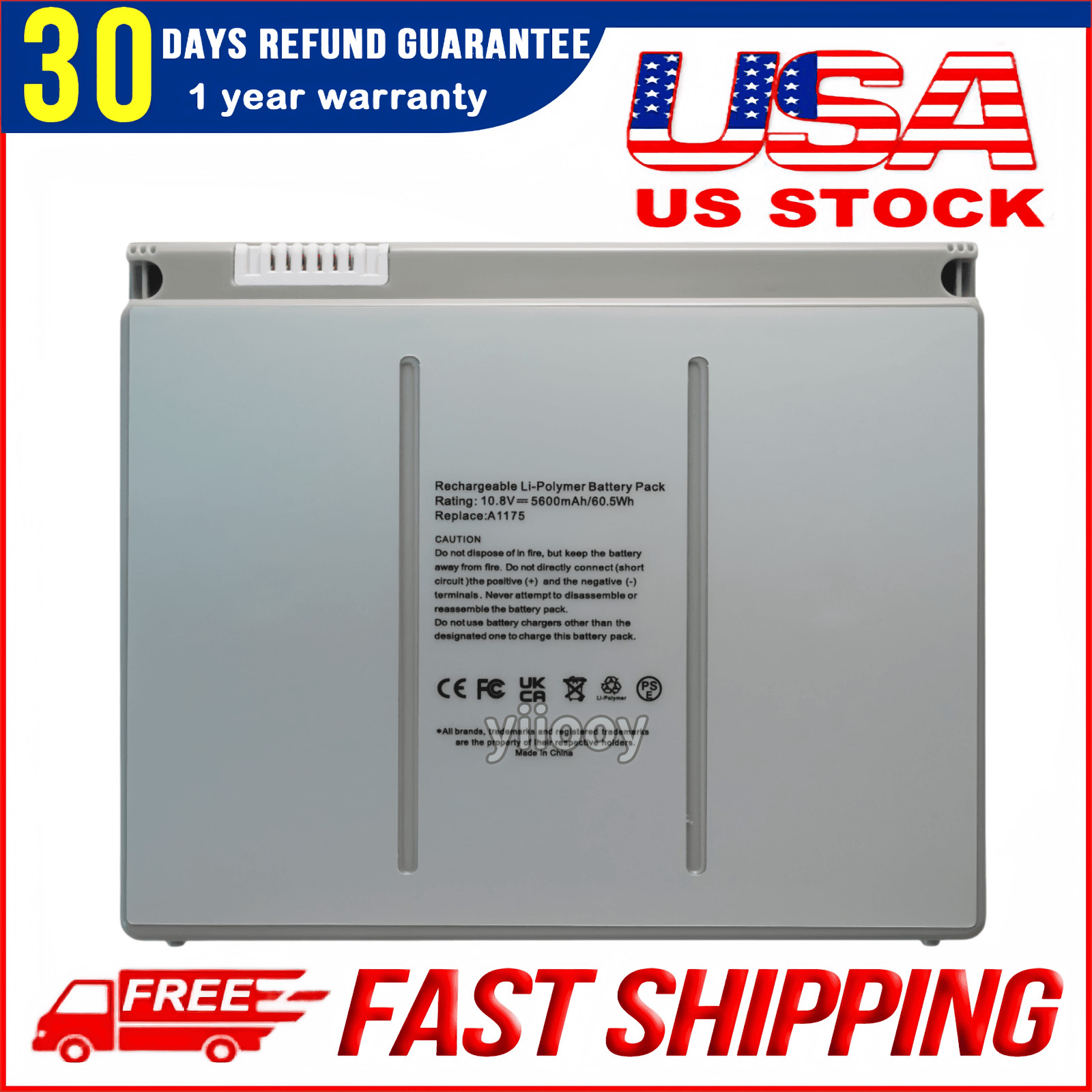 New OEM 60.5Wh A1175 Battery for Apple Macbook Pro 15" A1211 A1226 A1260 A1150