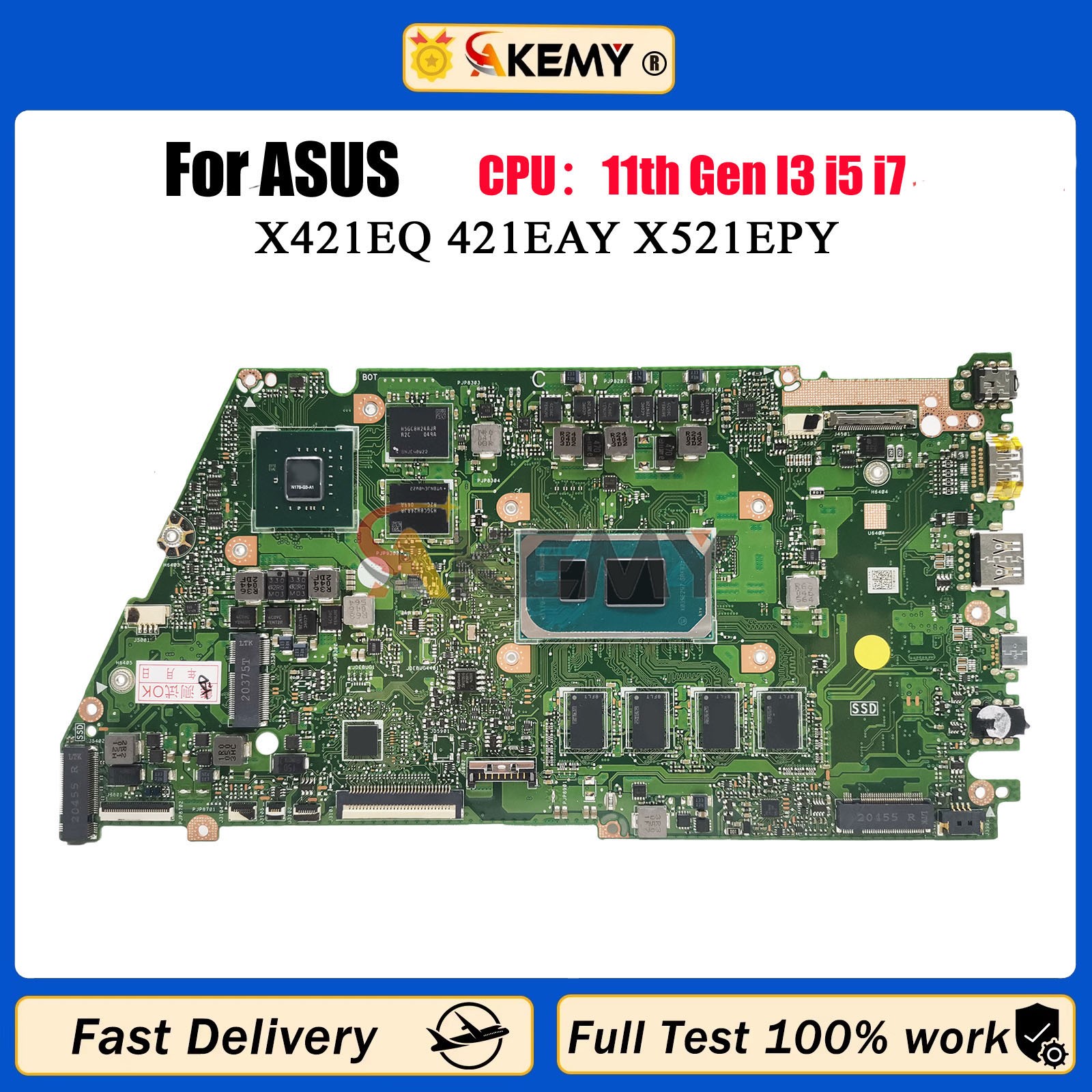 X421EQY Motherboard For ASUS X421EQ 521EQYB X521EQ X521EAY X521EPY 100% Tests OK