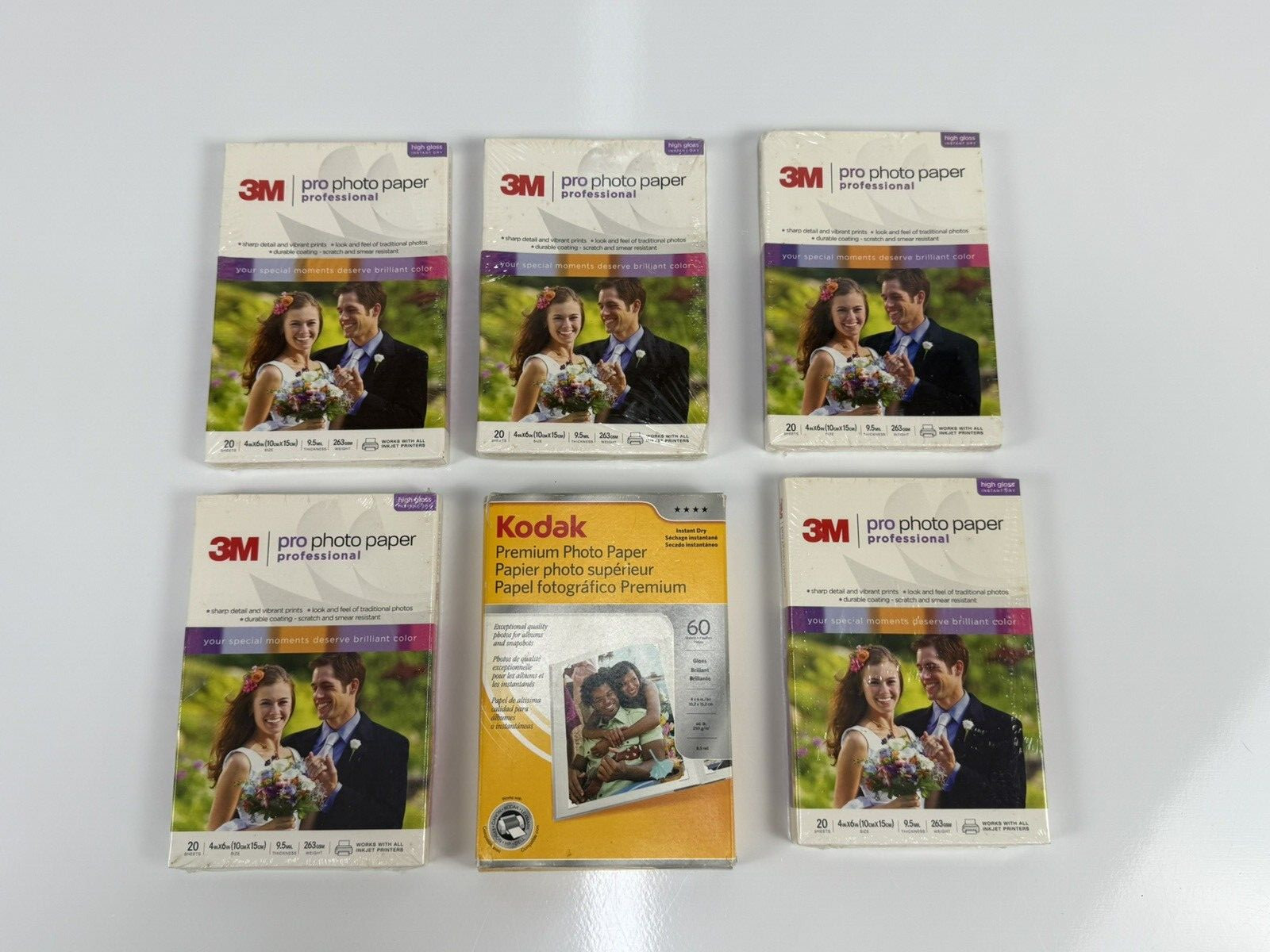 NEW 3M Professional Photo Paper LOT 5 pks 4"x6" 20/per pk 4"x6" (100) +BONUS PK