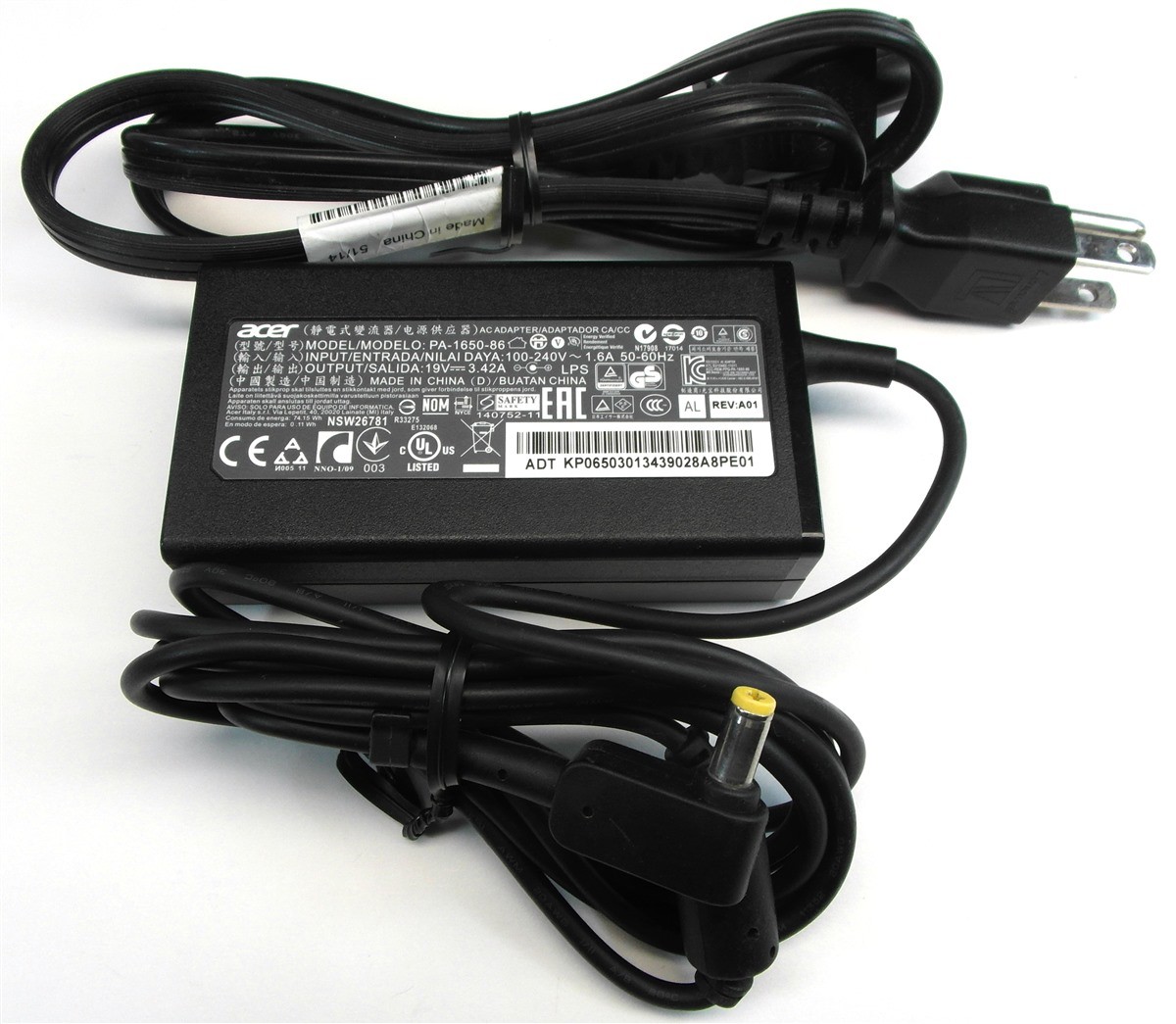 Genuine Acer Laptop Charger AC Power Adapter PA-1650-86 19V 3.42A 65W 5.5mm Tip