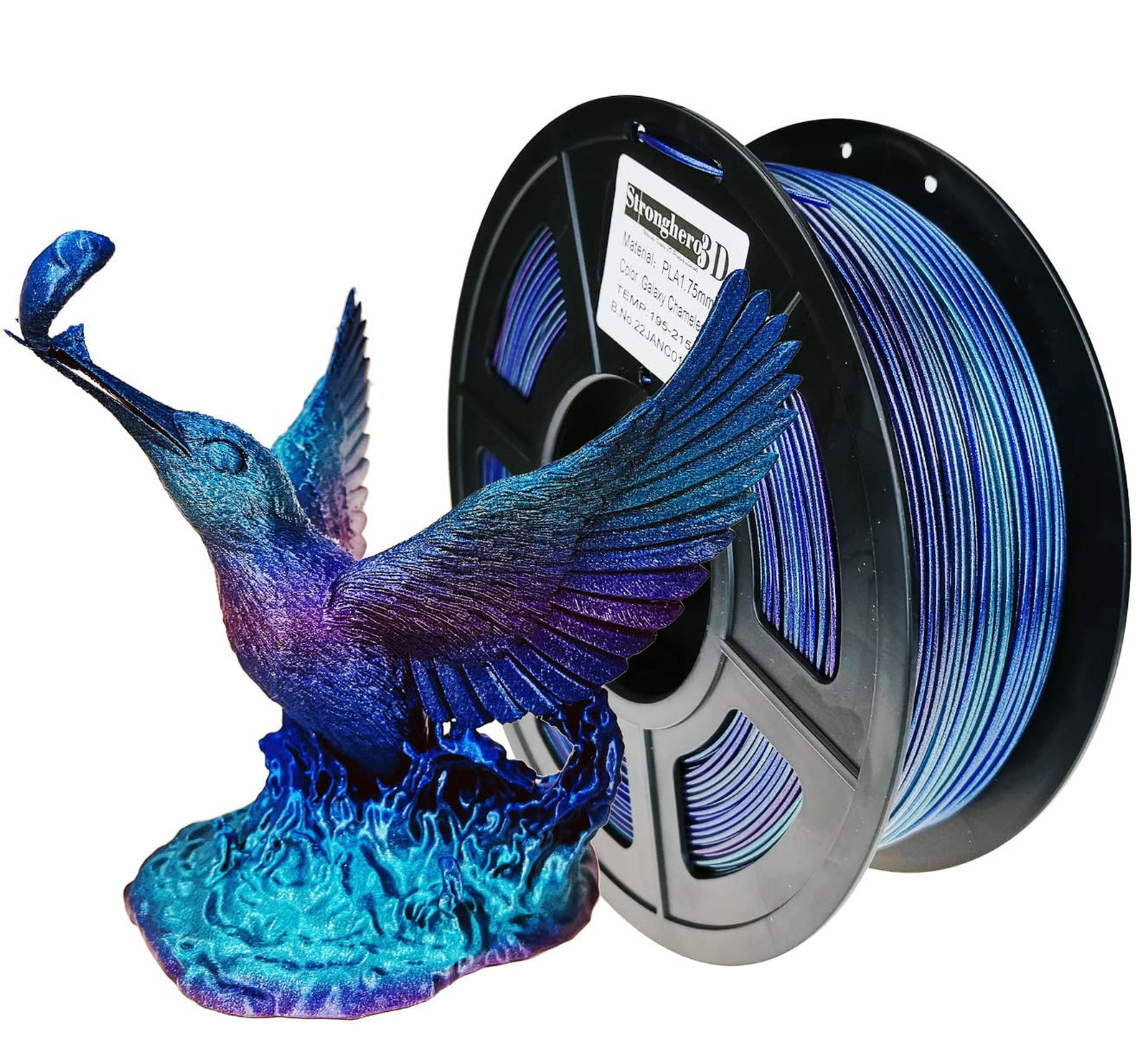 PLA 3D Printer Filament Sparkle Twinkling Galaxy Gradient 1.75mm Green Blue