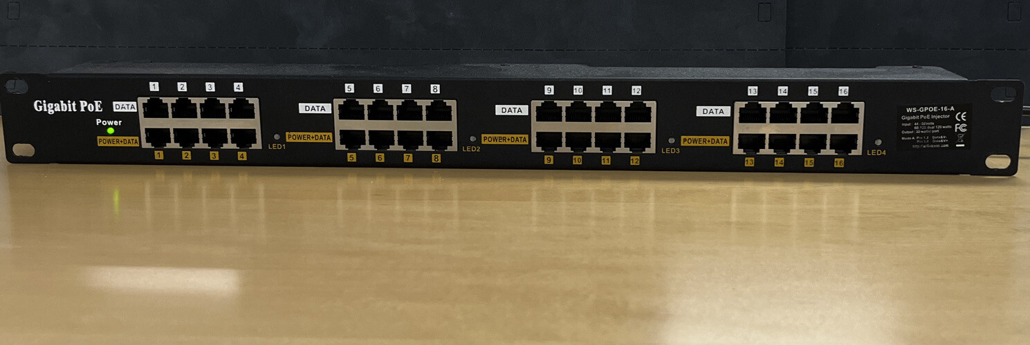 PoE Texas WS-GPOE-16-A 16-Port Gigabit PoE Injector