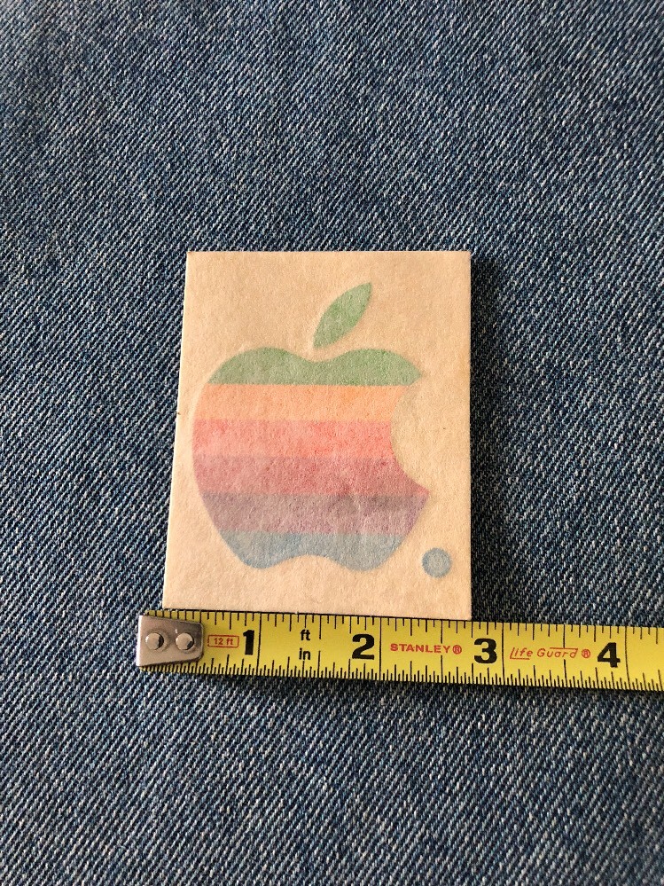Vintage APPLE Computer Rainbow Logo Window DecalUNUSED Mac Collectible