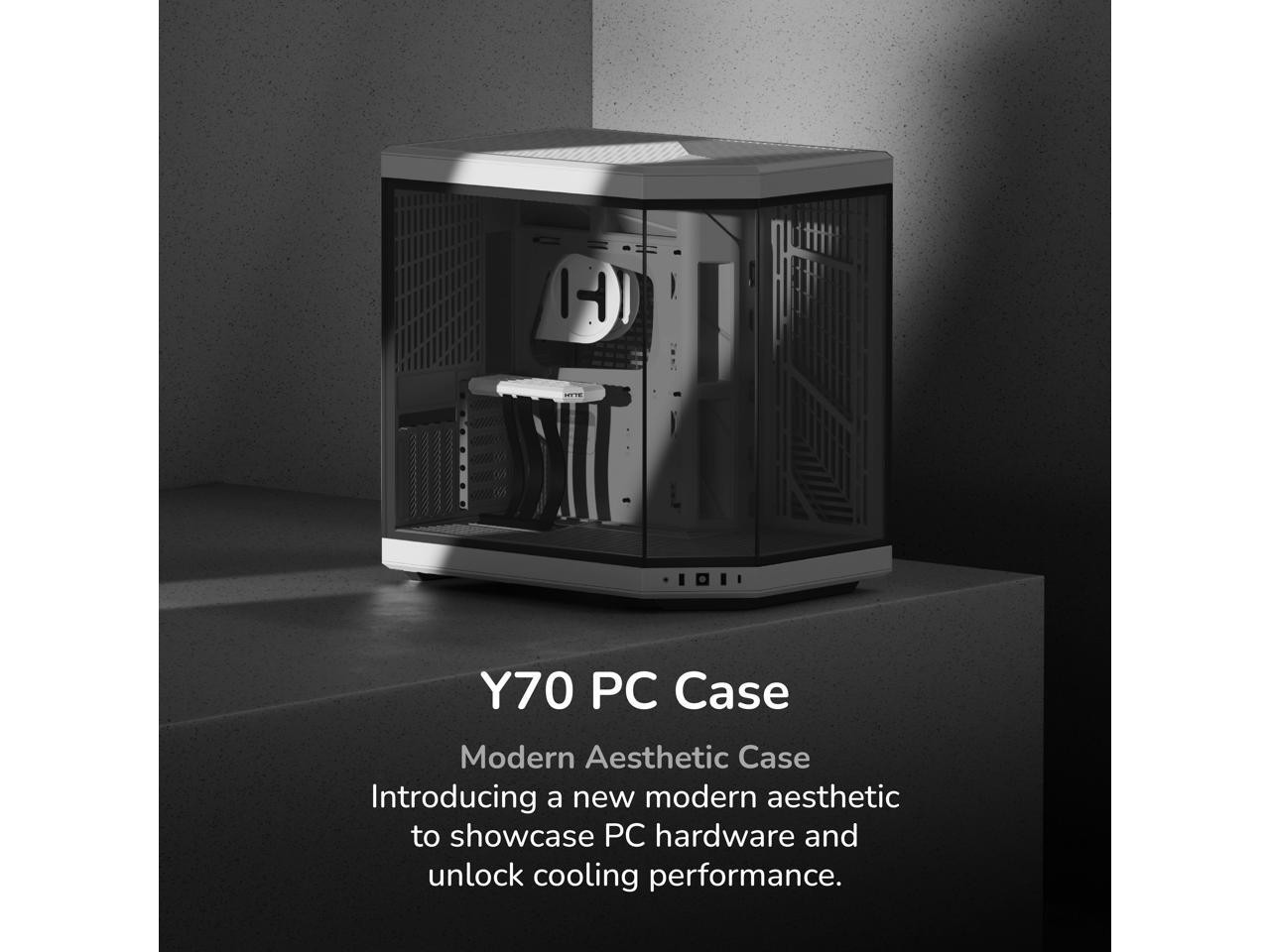 HYTE Y70 CS-HYTE-Y70-BW Dual Chamber Mid-Tower ATX Case with PCIe 4.0 Express