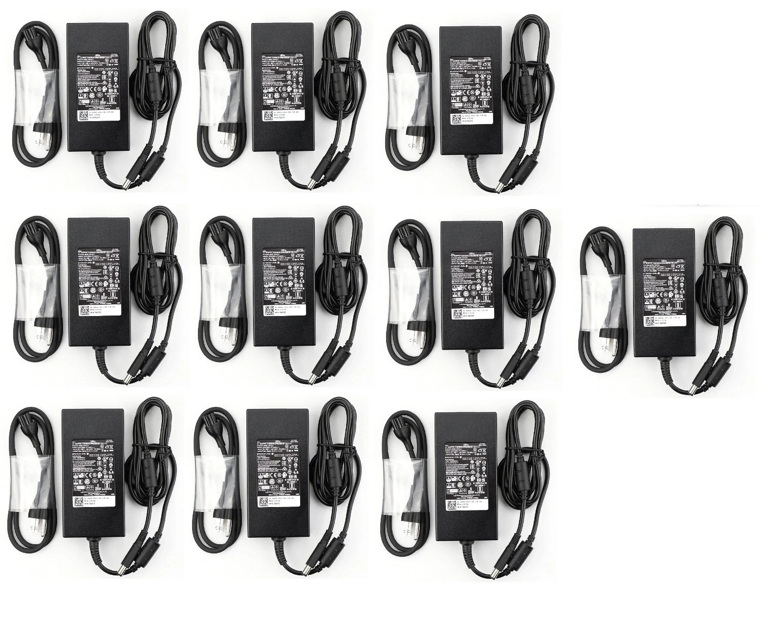 Lot of 10 Genuine OEM Dell 180W 19.5V 9.23A AC Adapter w.PWR CORD 