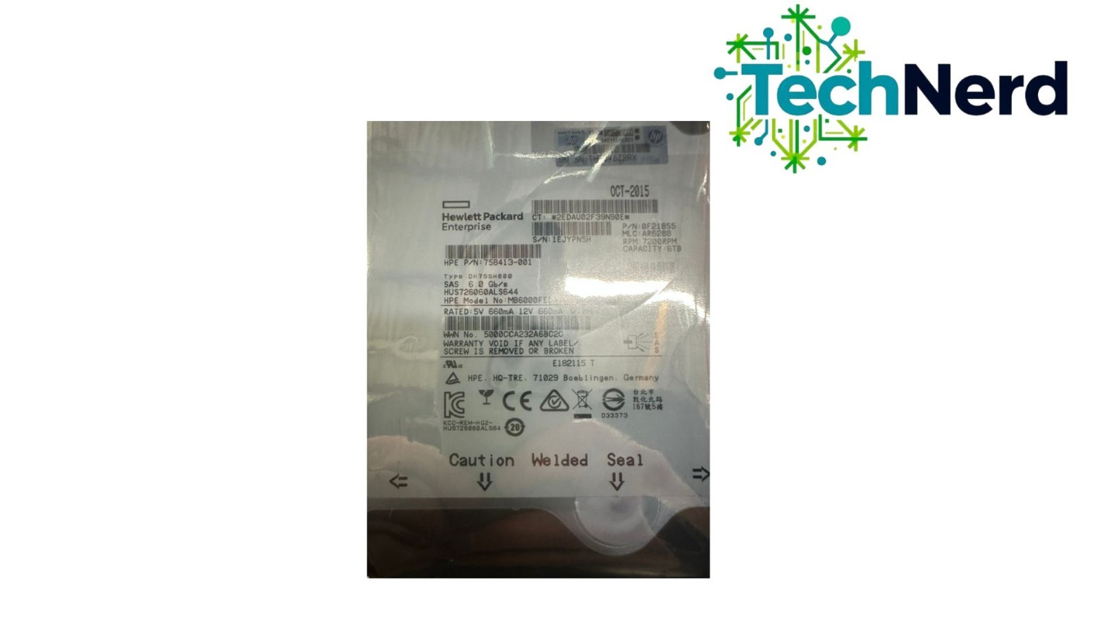 761497-001 758413-001 HPE 6TB 7.2K 6Gb MDL SAS 3.5"