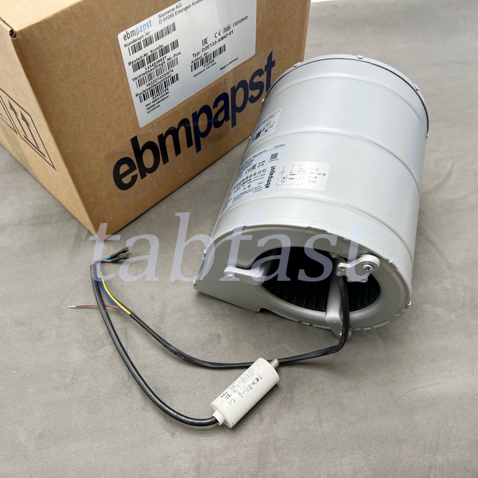 New In Box D2E133-AM47-01 Centrifugal Blower 1800rpm 200w 230v-ac for Ebm-papst