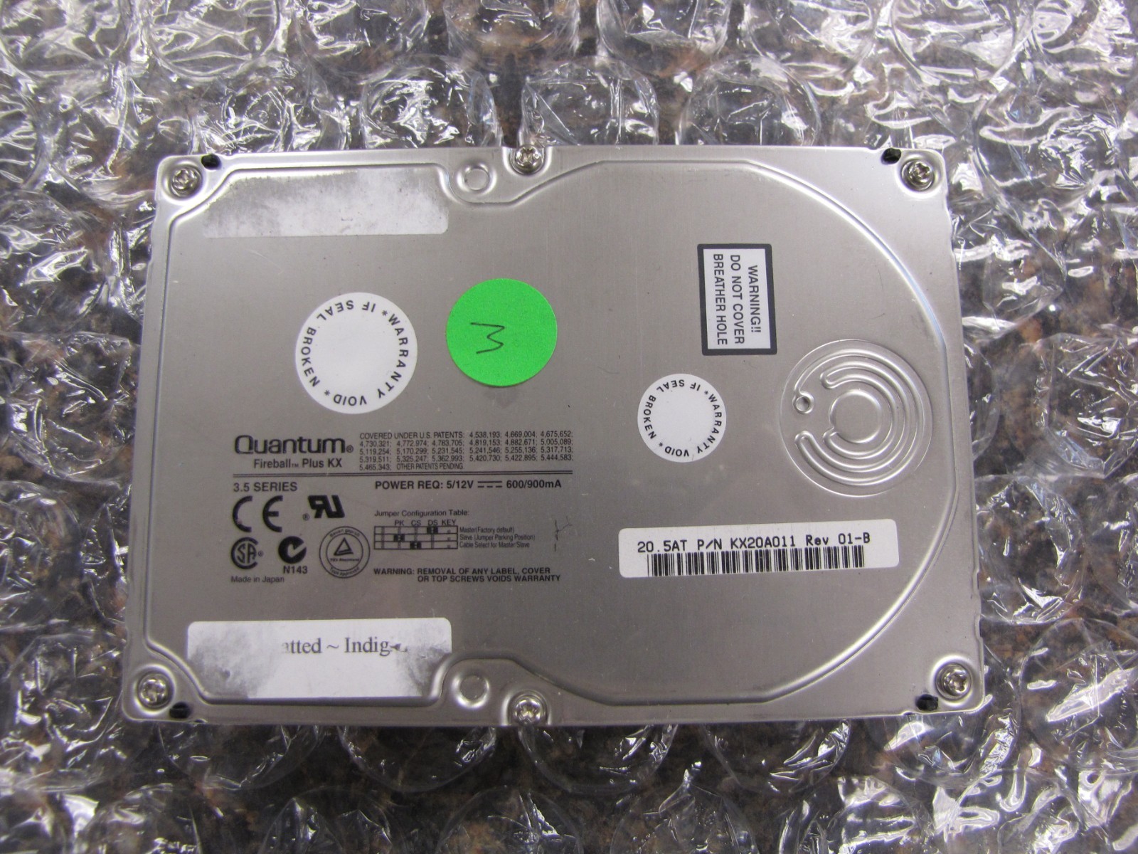 Quantum Fireball Plus KX 20.5AT KX20A011 IDE Hard Drive -TESTED & WORKING -NL26