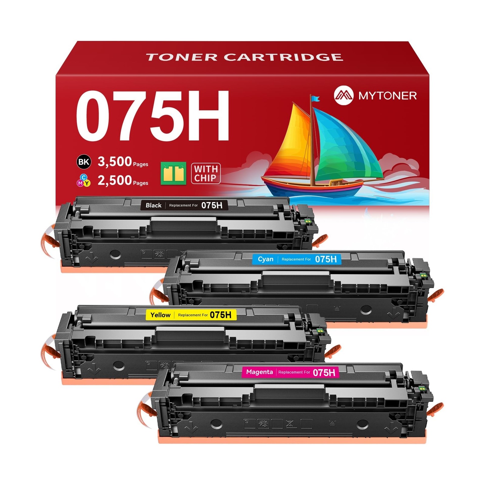 MYTONER 075H Toner Cartridge Set Compatible Replacement for Canon 075 075H Hi...