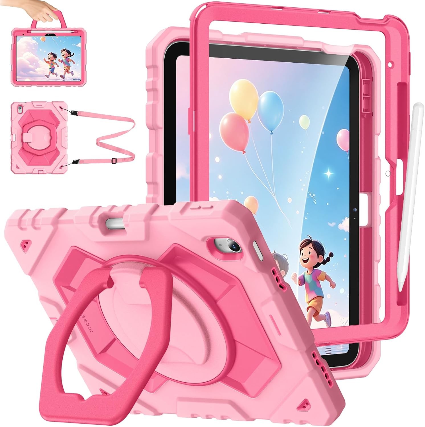 Case for iPad (A16) 11th 2025/ iPad 10th 2022 Rotating Stand w Screen Protector