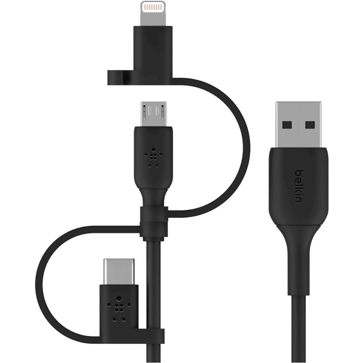 Belkin BoostCharge 3.3' 15W 3-in-1 USB Cable, Black