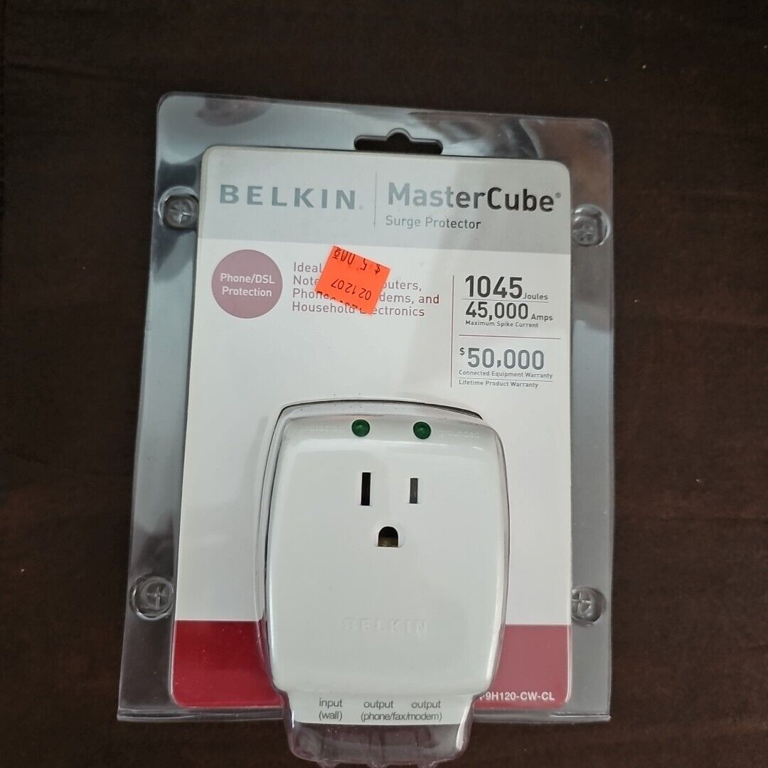 Belkin Surge Protector MasterCube F9H120-CW-CL With Phone Line Protector