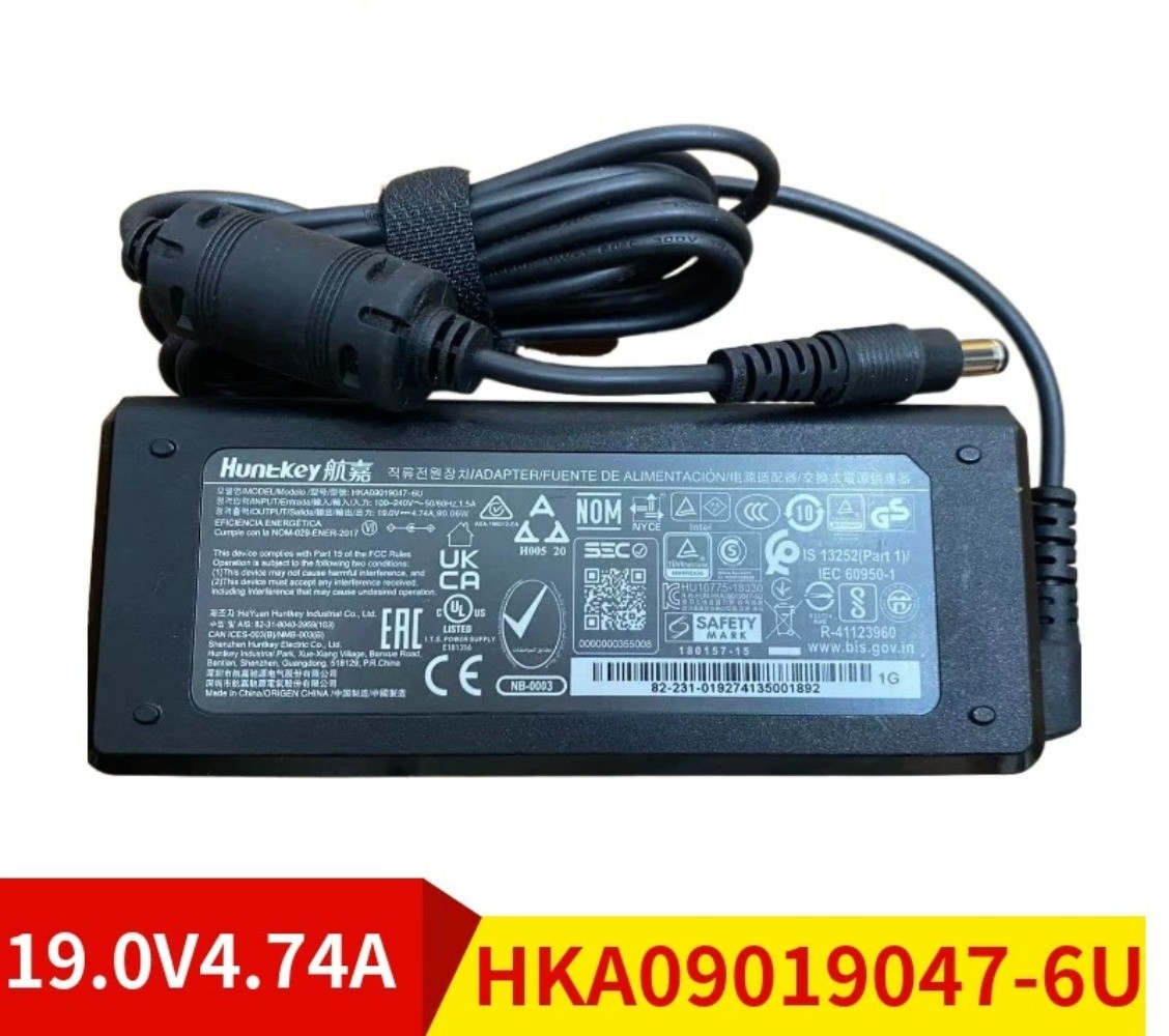 Huntkey 19V 4.74A 90W Charger Power Supply 5.5*2.5mm AC Adapter HKA09019047-6U