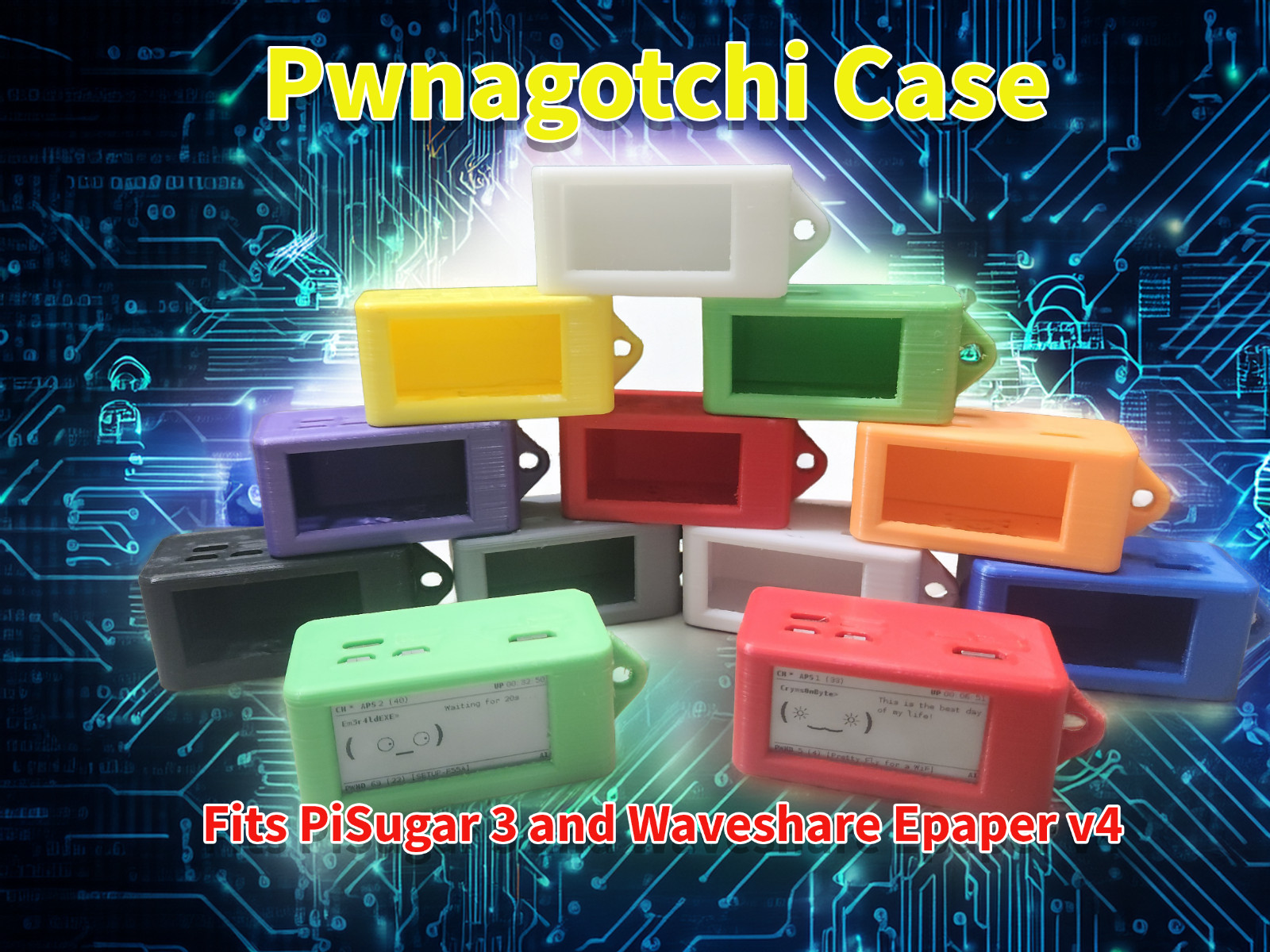 Pwnagotchi Case Pi Sugar 3 Waveshare v3 or v4