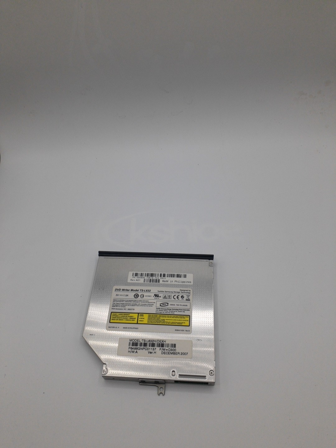Toshiba Samsung TS-L632 DVD Writer Drive TS-L632H/DEXH VER H REV A01 Black Bezel