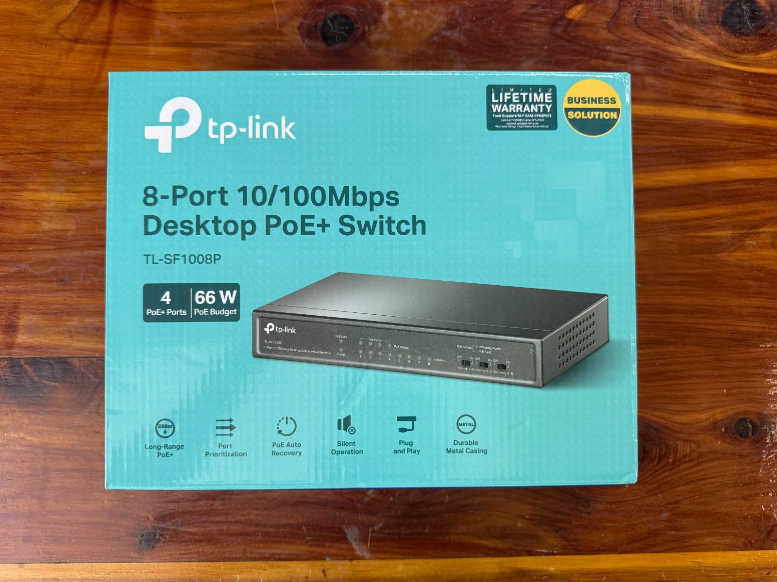 TP Link 8-port 10/100Mbps Desktop PoE+ Switch TL-SF1008P