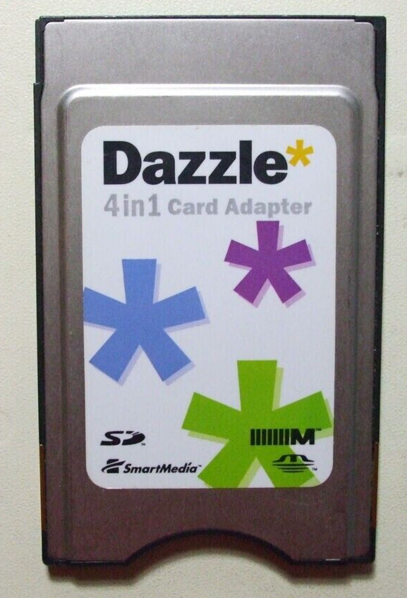 Dazzle 4-in-1 Memory Card PCMCIA PC Card Adapter SmartMedia SM SD MemoryStick MS