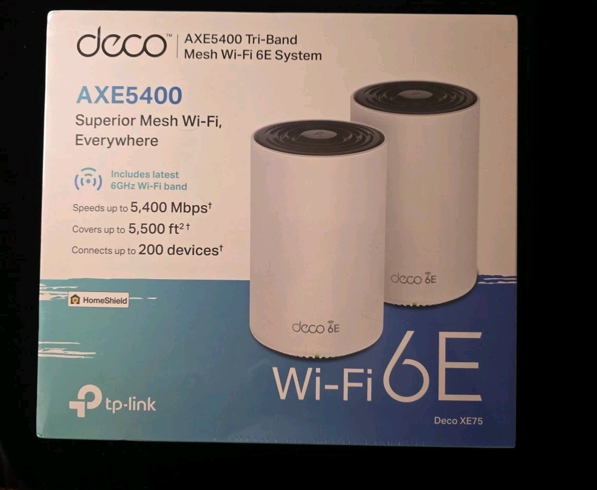 TP-LINK Deco XE75 AX5400 Whole Home Mesh WiFi 6E System - 5,400 Mbps (2-Pack)