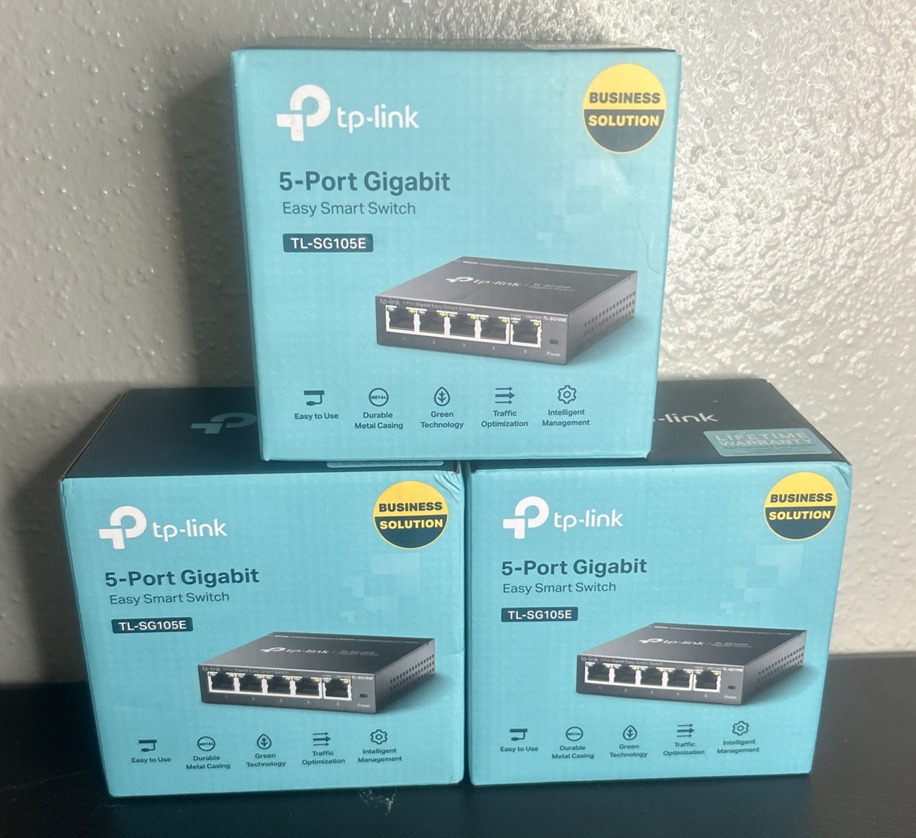 TP-Link TL-SG105E 5 Port Gigabit Easy Smart Switch Ethernet Network Lot Of 3