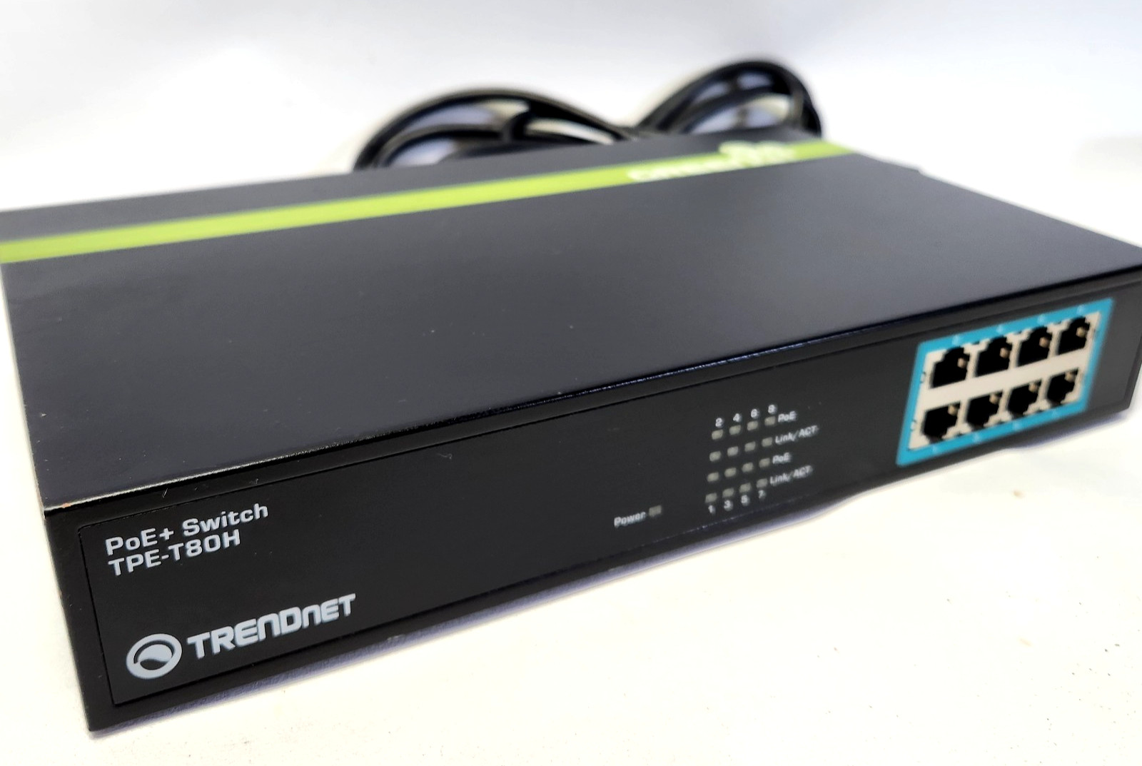 Trendnet 8-Port PoE+ Switch Model TPE-T80H - 10/100Mbps - with Power Cord -Works