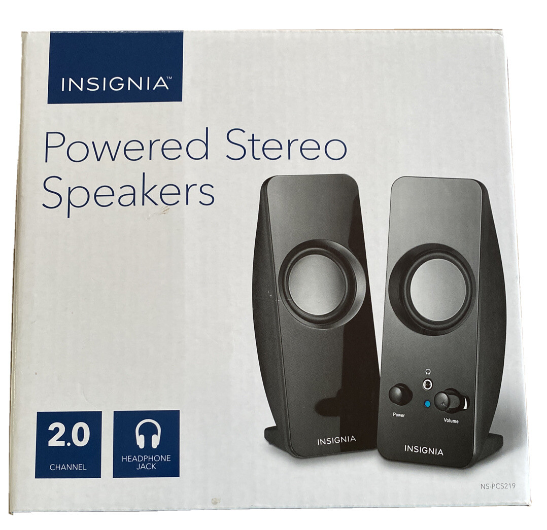 Insignia Powered Stereo Speakers 2.0 channel  headphone jack NS-PCS219