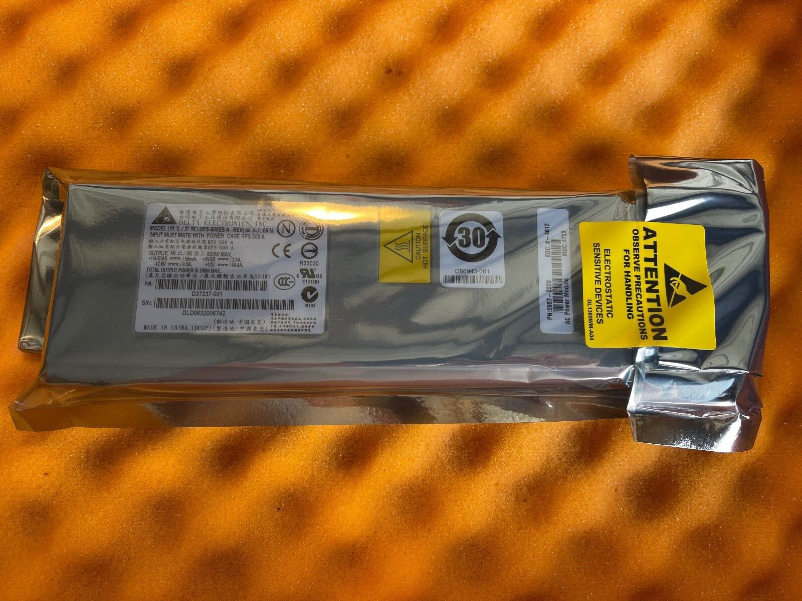 New Genuine Dell DPS-500EBA DELTA ELECTRONICS D37237-001 500W SWAP POWER SUPPLY