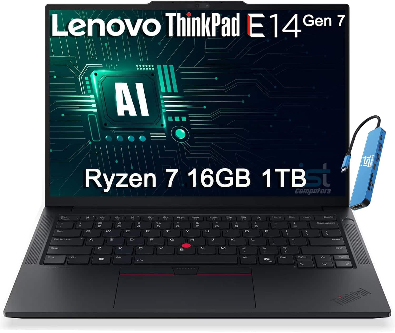 Lenovo - Upgraded - ThinkPad E14 Gen 7 14 in + AI Ryzen 7 250 1TB SSD 16GB RAM