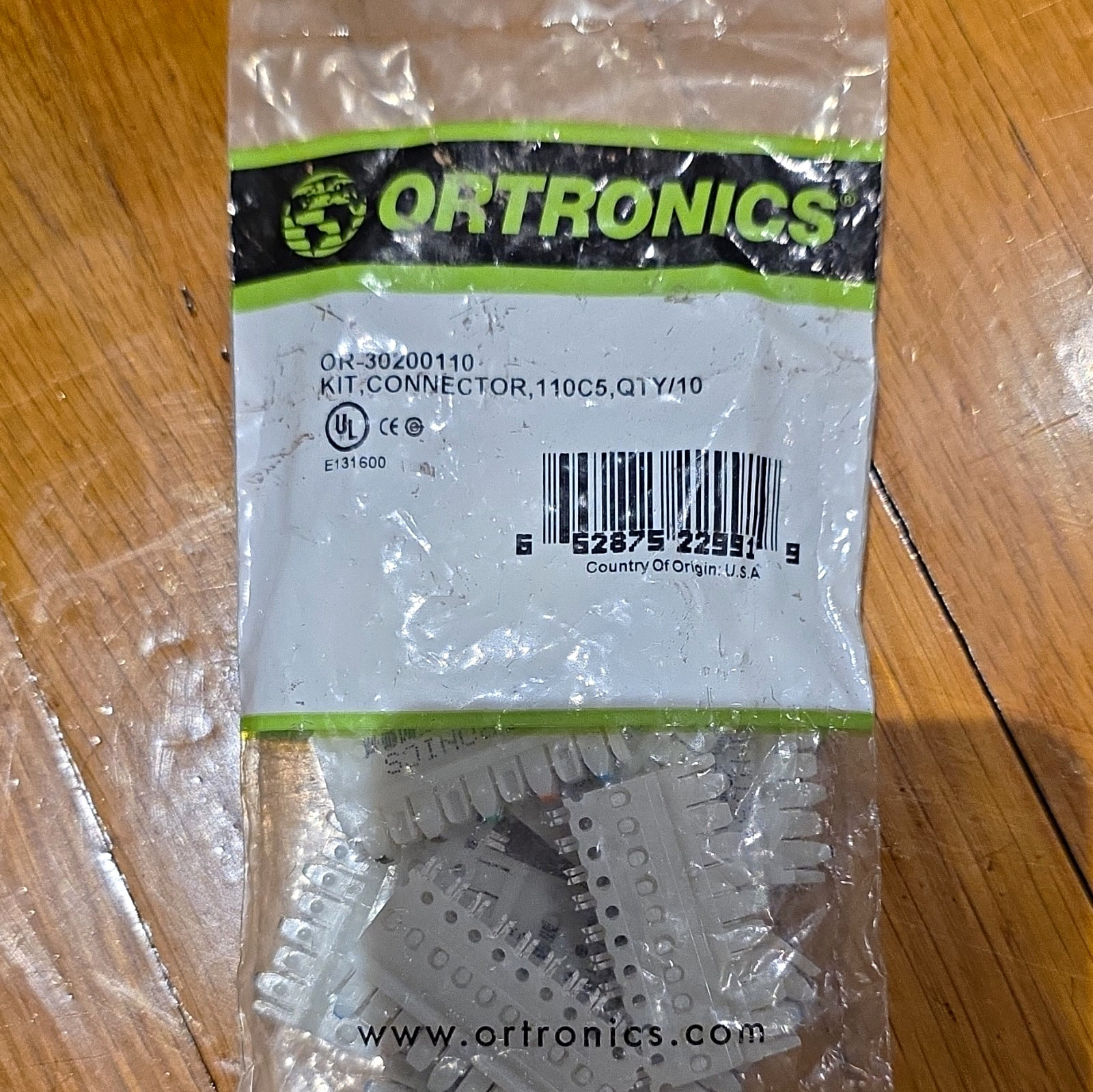 Ortronics OR-30200110 110C5 110-Style Connector Kit, Gray (10 Pack)