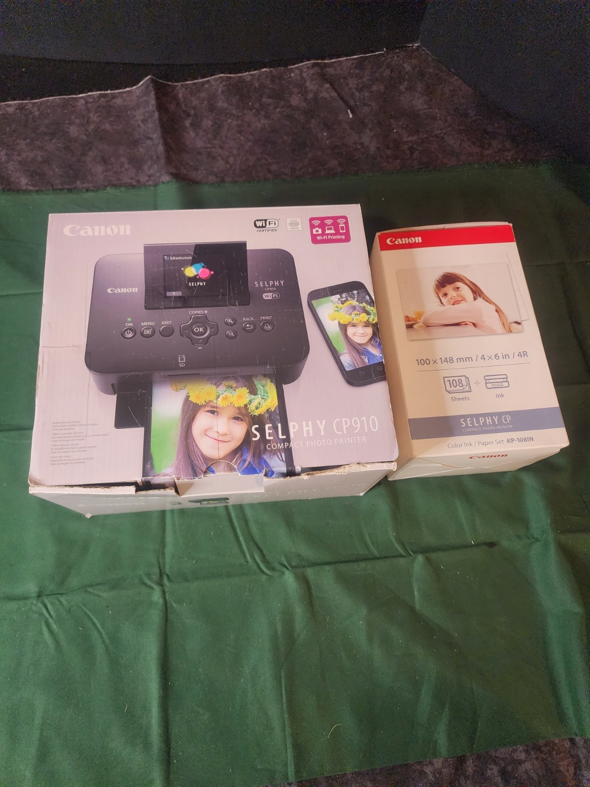 Canon SELPHY CP910 Photo Printer With KP-108IN Ink Paper Bundle