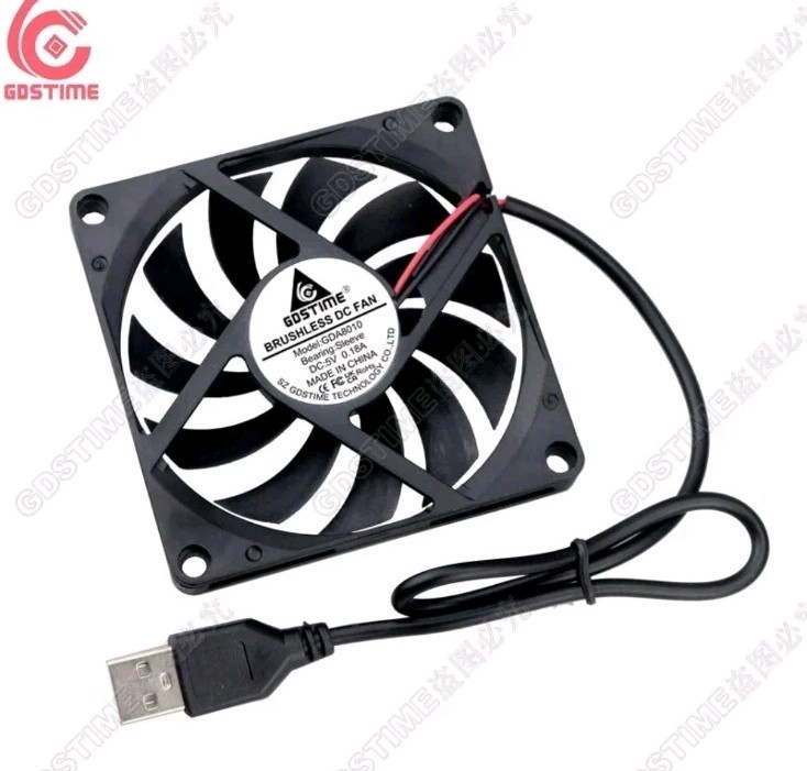 GDSTIME 80mm x 10mm USB Cooling Fan 5V Slim 2600RPM Mini PC Router FAN