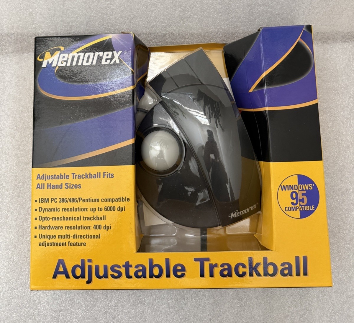 Memorex Adjustable Trackball Windows 95 Compatible P/N 3202-2314, NEW
