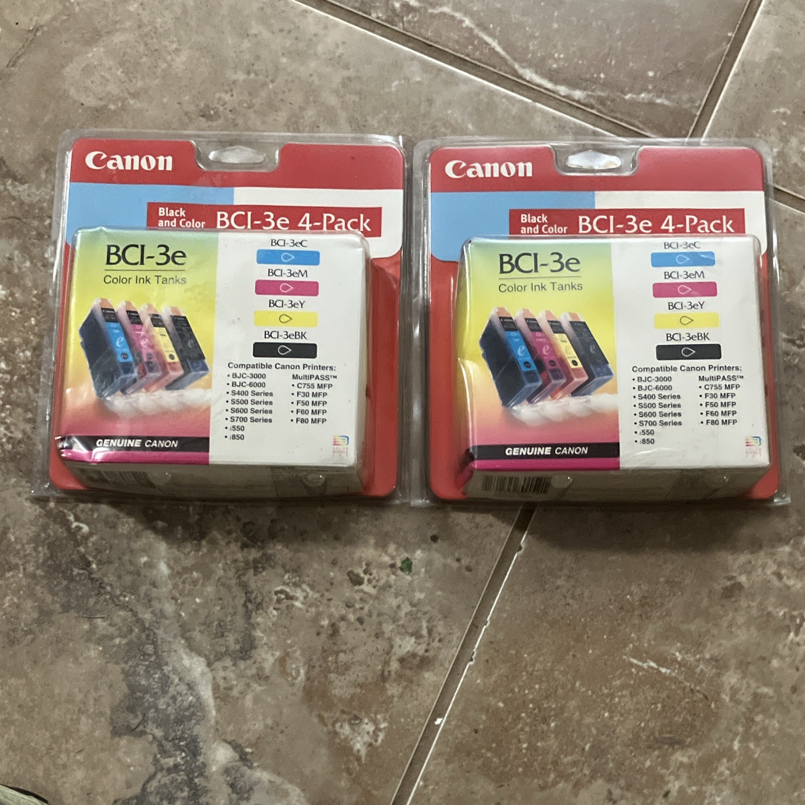 Canon Genuine BCI-3e 2 4-Pack Ink Tanks Cyan Magenta Yellow Black BCI-3eC