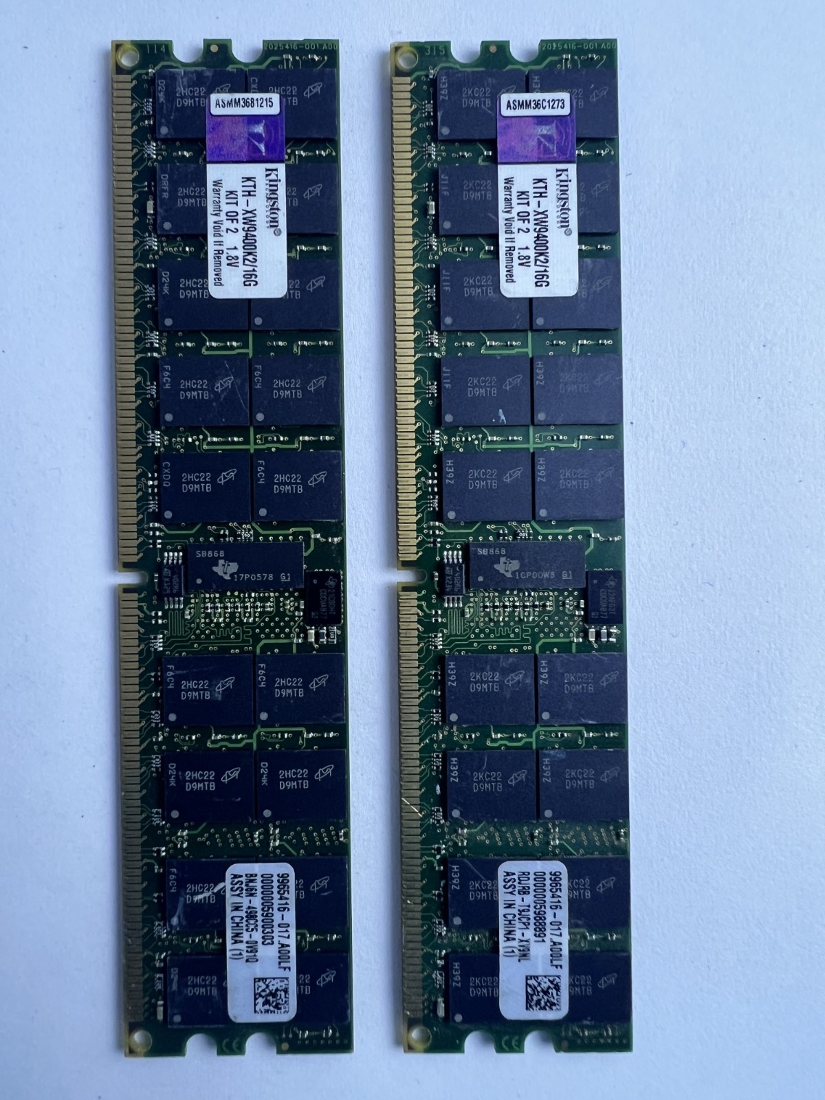 KINGSTON KTH-XW9400K2/16G 16GB Kit 8GBx2 PC2-5300P DDR2 667MHz Server Memory RAM