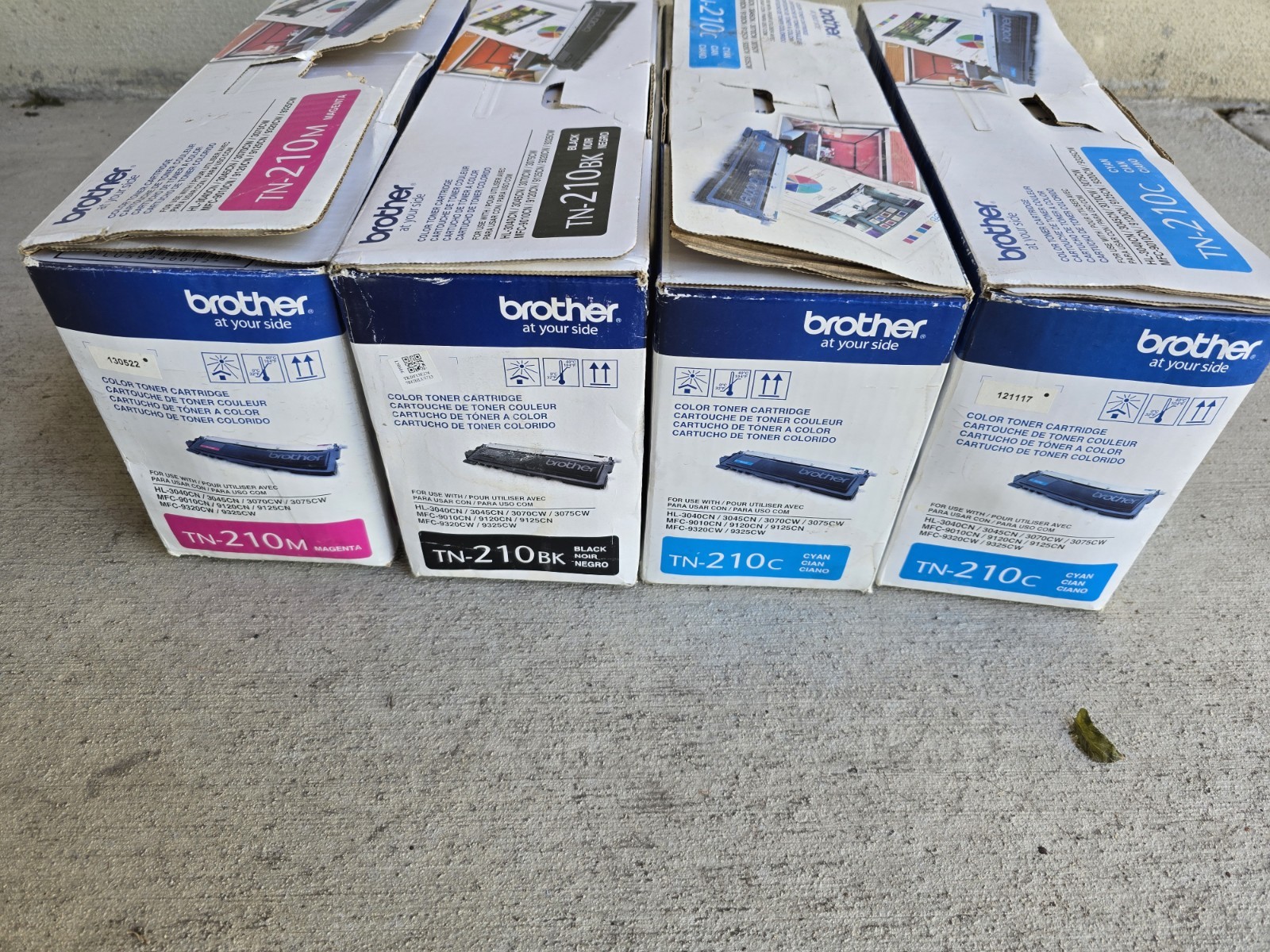 Brother Genuine TN210C X 2, TN210M, TN210BK Color Laser Cyan, Magenta  Black Set