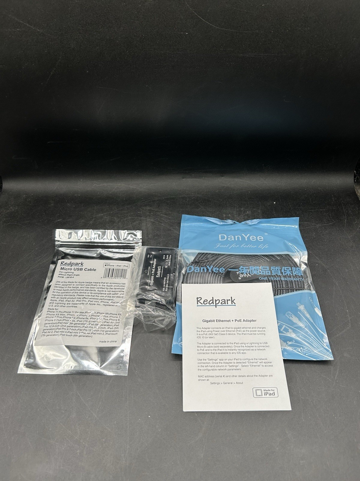 Redpark Gigabit Ethernet PoE Adapter for iPad L6-NETPOE Black Upgrade Kit
