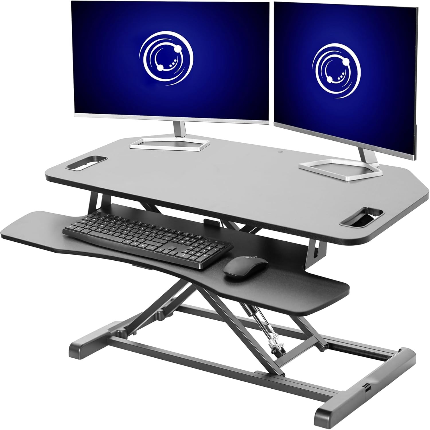 Extra Wide 38 inch Corner Desk Converter, K Series, Height Adjustable Sit to