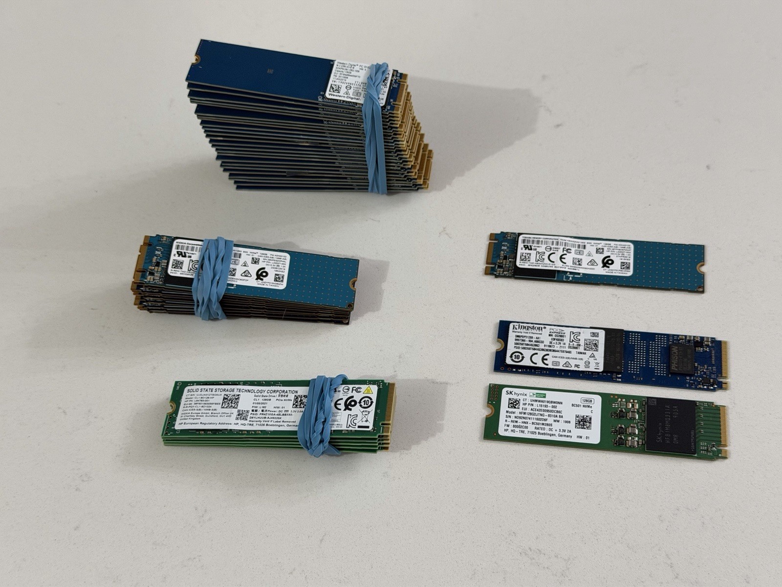 (Lot Of 41) 128GB SSD NVMe 2280 M.2 & 2230 M.2 Mixed Brands 80%-90%+ Health