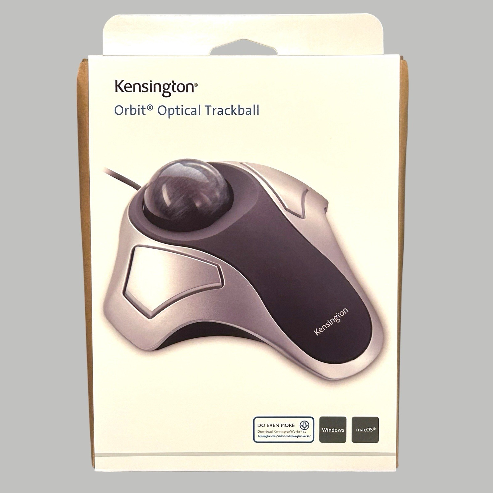 Kensington K64327 Ergonomic Orbit Optical Trackball Mouse K64327WW Silver Black