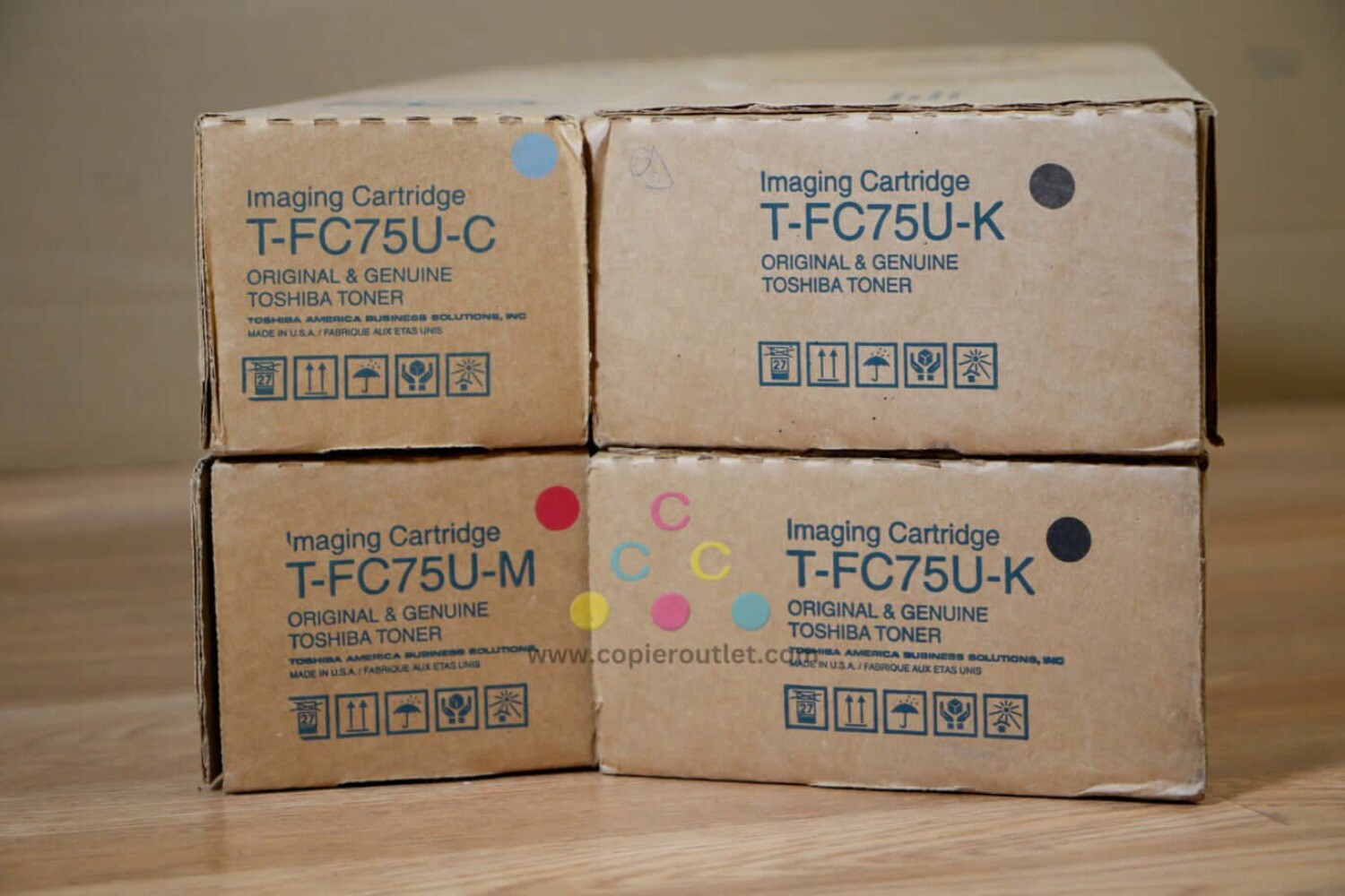Genuine Toshiba T-FC75U CMKK Cartridge Set e-STUDIO 5560C/ 6560C Same Day Ship