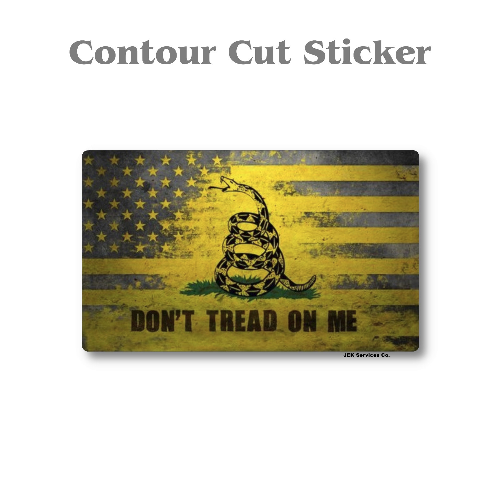 Gadsden American Flag Sticker, Yellow Don't Tread On Me Rattlesnake Decal, USA