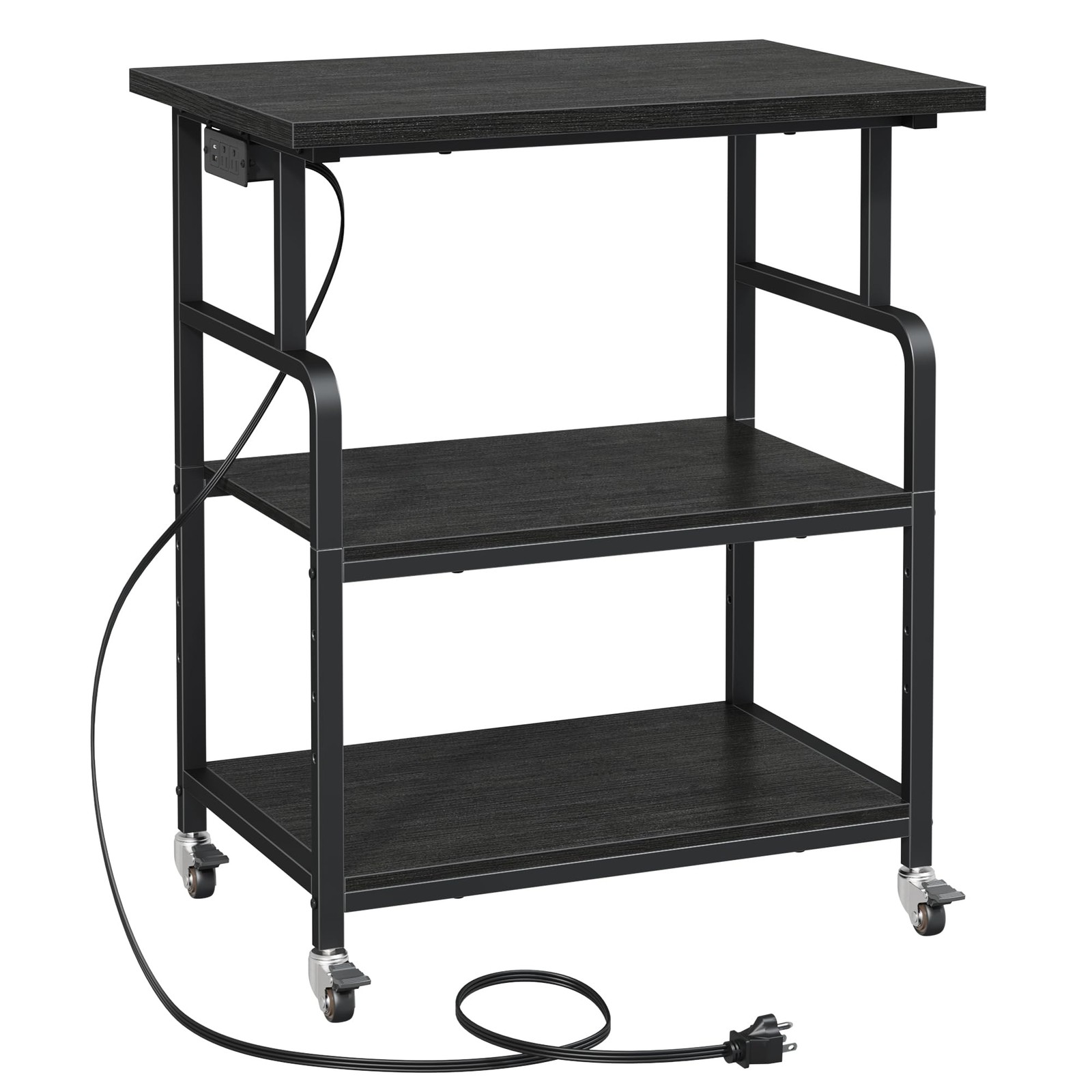YAOHUOO 3 Tier Large Printer Stand with Power Outlet/Adjustable Shelf