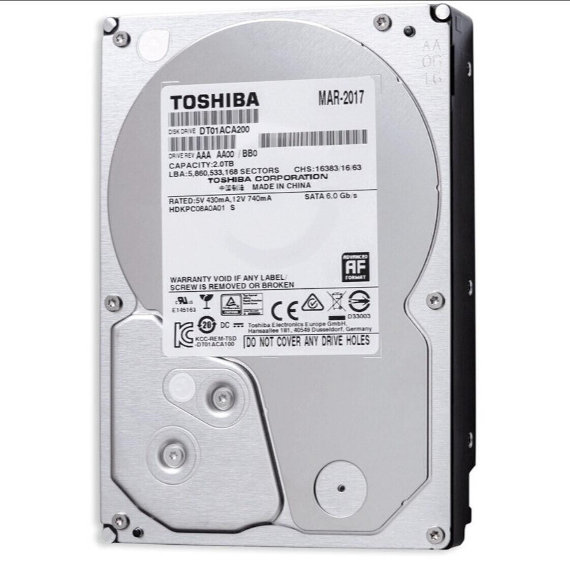 FIT FOR Toshiba 2TB DT01ACA200 7200RPM 64MB SATA 6Gb/s 3.5" Internal Desktop HDD
