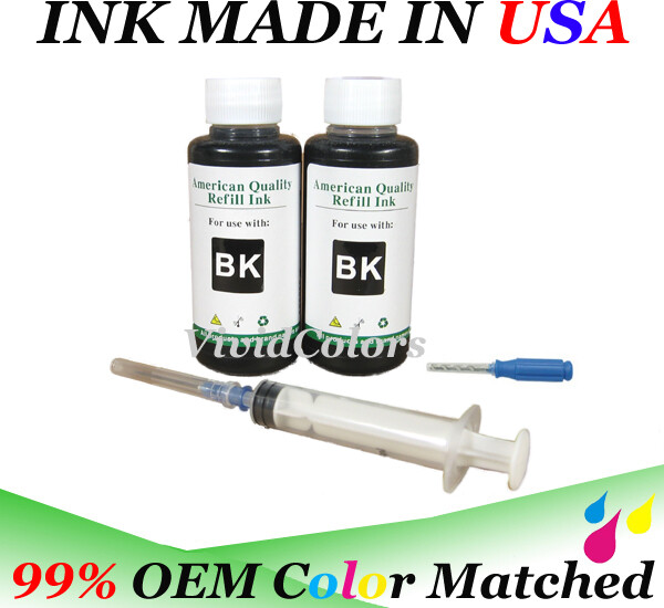 2x100ml Refill Ink for Canon PG-275 XL Black Cartridges TR4720 TS3520 TS3522