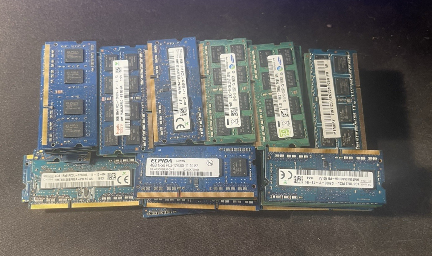 Wholesale Lot of 83x 4GB DDR3 / DDR3L Laptop SODIMM RAM - Untested AS-IS Parts