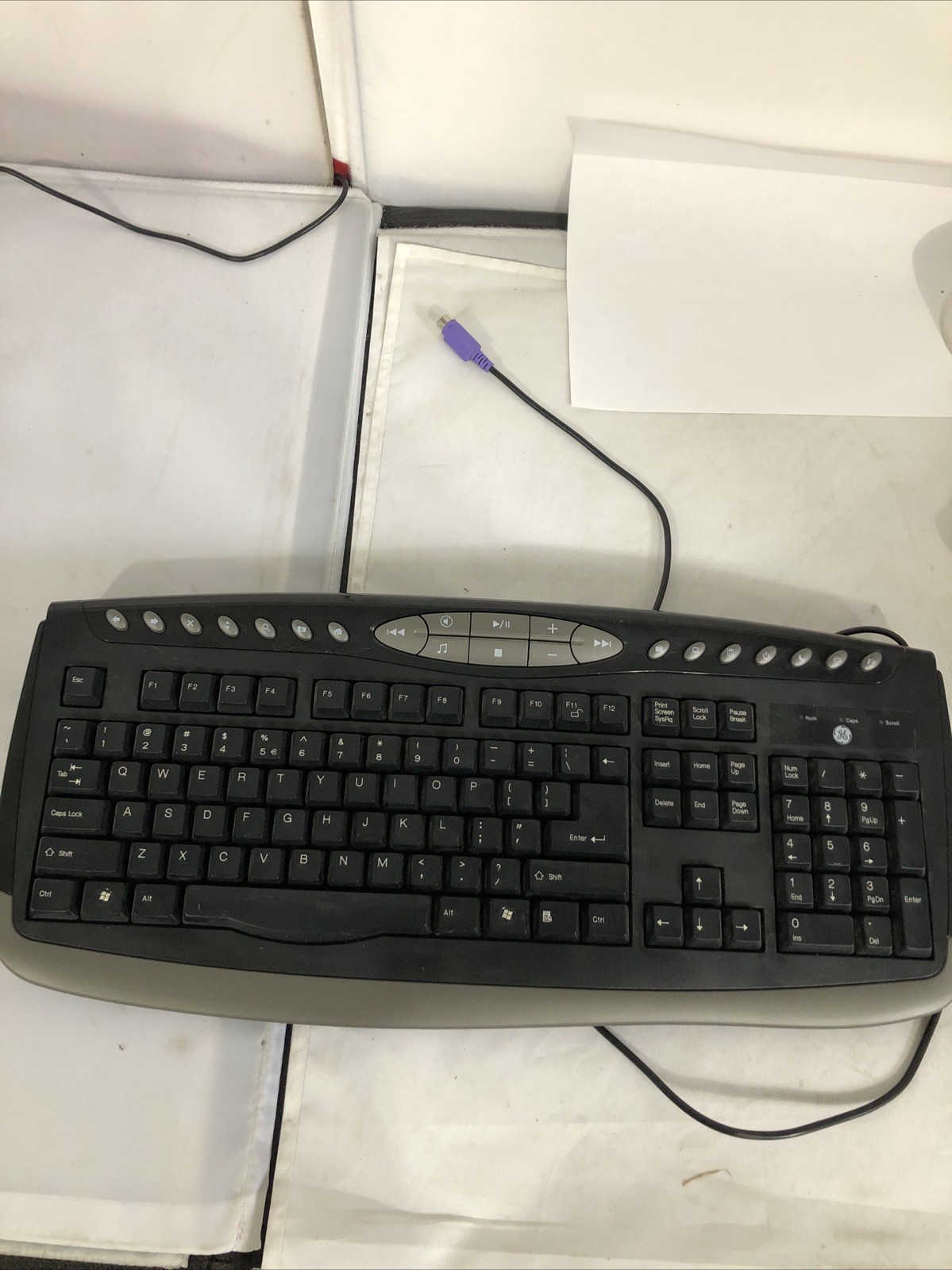 GE VINTAGE KEYBOARD MODEL 98091000 Wired PS/2 Black - TESTED