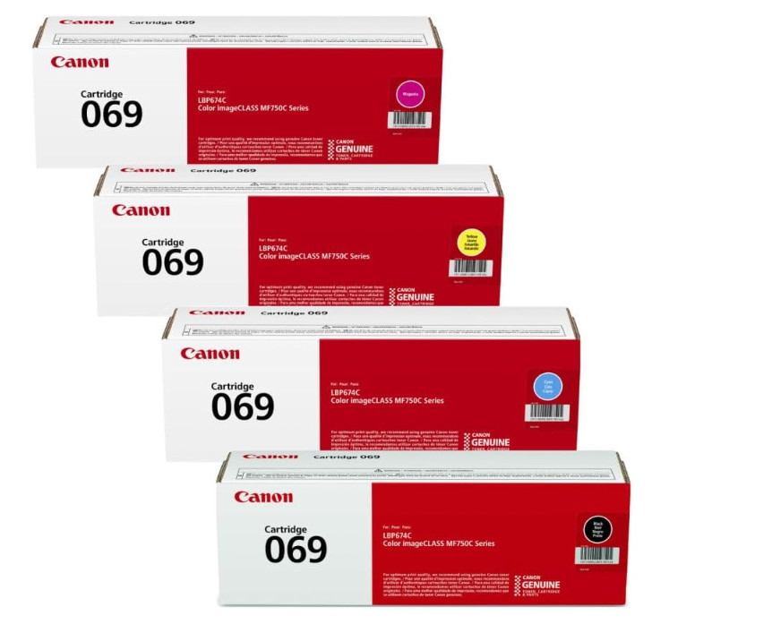 Canon 069 Toner Cartridge Set 4PK Black Cyan Magenta Yellow Genuine OEM