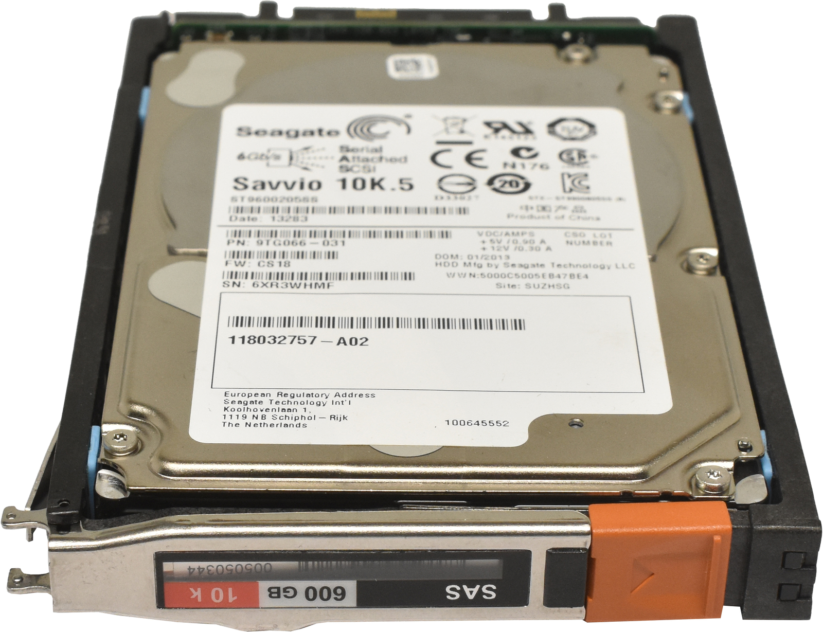 EMC Seagate 600GB 2.5" 10K 6G SAS HDD Hard Drive ST9600205SS 9TG066-031