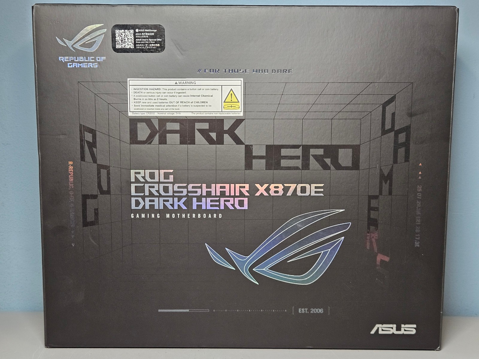 ASUS ROG Crosshair X870E Dark Hero Atx Motherboard AM5 AMD - New & Sealed