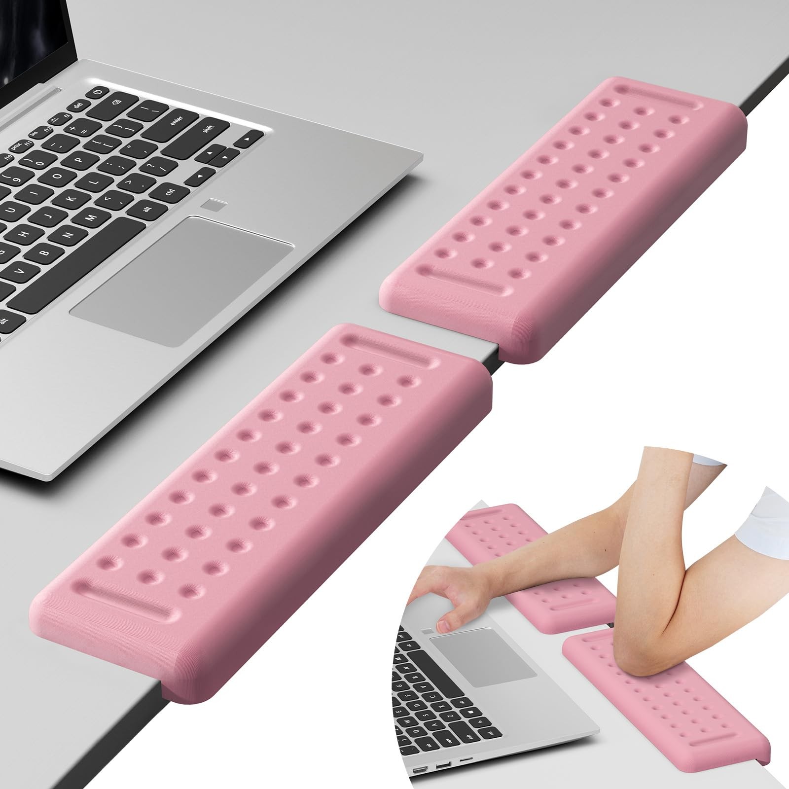 2 PCS LShaped Desk Elbow Pads Light Pink Memory Foam Arm Rest NonSlip